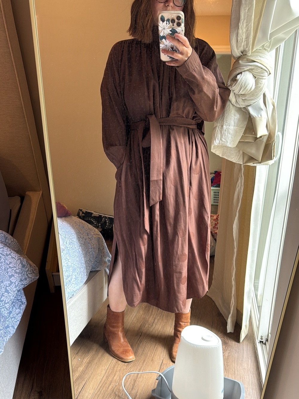Tibi / mock neck Brown Midi Dress 6